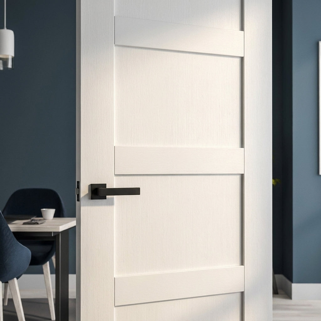 Internal White Shaker 4 Panel Primed Made-to-Measure Door - detail view