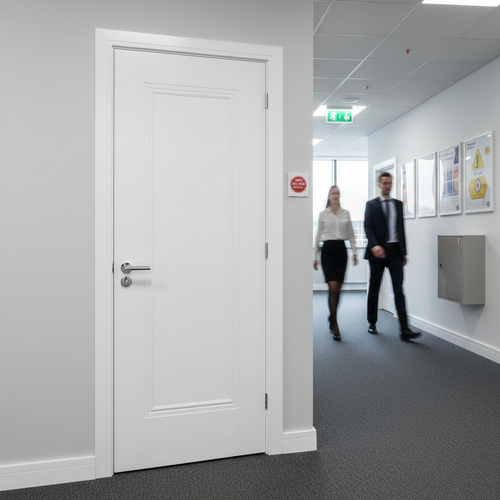 Premium 1 Panel Internal Fire Door with Decorative Mouldings, Solid Core Construction, and 30-Minute Fire Rating