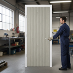 Premium Light Grey Laminate Fire Door with Modern Design and Safety Features - High-Quality Professional Grade for Industrial and Commercial Applic...