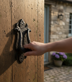 Premium Antique Black U Door Knocker for Authentic Home Decor and Curb Appeal - High-Quality Professional Grade for Industrial and Commercial Appli...