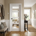 FD30 Fire Door Internal White Shaker with 4 Light Clear Glass, Primed Finish