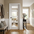 FD30 Fire Door Internal White Shaker with 4 Light Clear Glass, Primed Finish