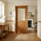 Internal Oak Door, Fully Finished, Farley Design, Half Light Clear Glass