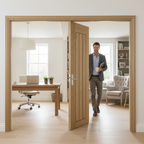 Premium Unfinished Oak Internal Bifold Door with Hinges and Track for Custom Finishing