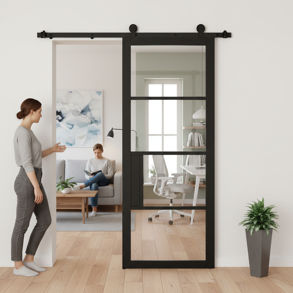 Premium Clear Glazed Door with Top Mounted Sliding Track System - 2000mm & 3000mm Options