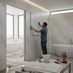 Premium Light Grey Marble PVC Gloss Waterproof Wall Panelling for Professional Use in High-Moisture Environments