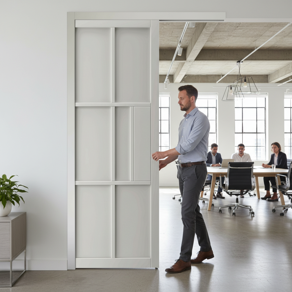 Premium Industrial Style Pocket Door Set with Galvanised Steel Frame and Adjustable Jamb Options