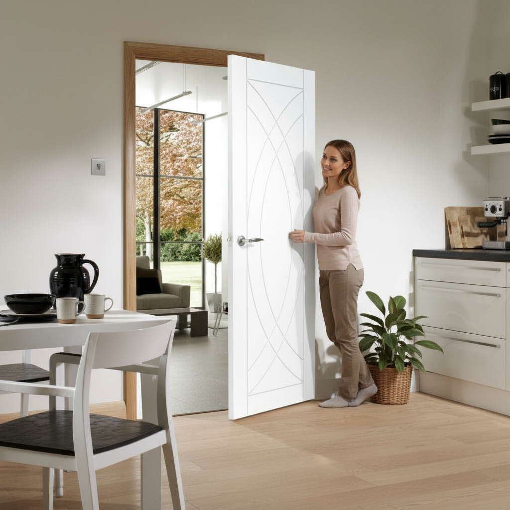 Premium White Primed Internal Door - Ready to Finish for Stylish Interiors - High-Quality Professional Grade for Industrial and Commercial Applicat...
