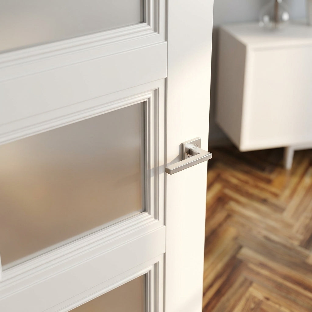 FD30 Fire Door White Internal Primed Elegance Ripley Solid Engineered - detail view