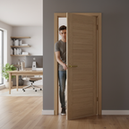 Premium Contemporary Oak 7P Internal Door Fully Finished with Engineered Construction and Attractive Design for Modern Interiors