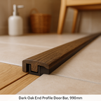 Dark Oak End Profile Door Bar, 990mm Length - detail view