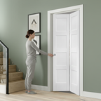 Premium White Primed Bifold Door - Contemporary Design for Modern Homes - High-Quality Professional Grade for Industrial and Commercial Applications