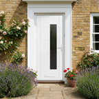 External Composite White Painted Door with 1 Light Obscure Glass
