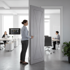 Premium Grey Interior Fire Door with Solid Core, 30-Minute Fire Rating, and Custom Size Options