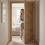 Premium Shaker Style Internal Oak Door with Solid Core and Unfinished Surface for Custom Finishing