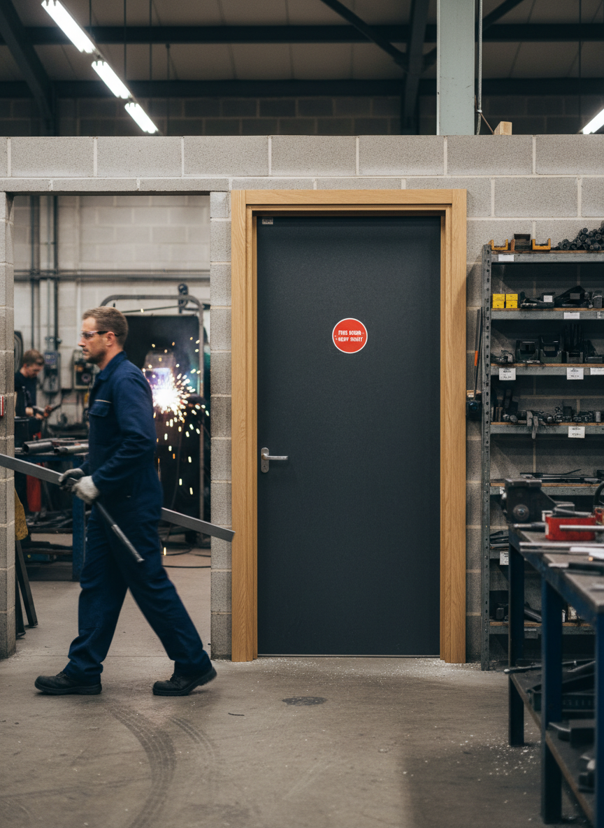 Premium Solid Oak Fire Door Frame for Single Doors - FD30 Fire Rated, Custom Made with Fixed Stops for 44mm Thick Doors