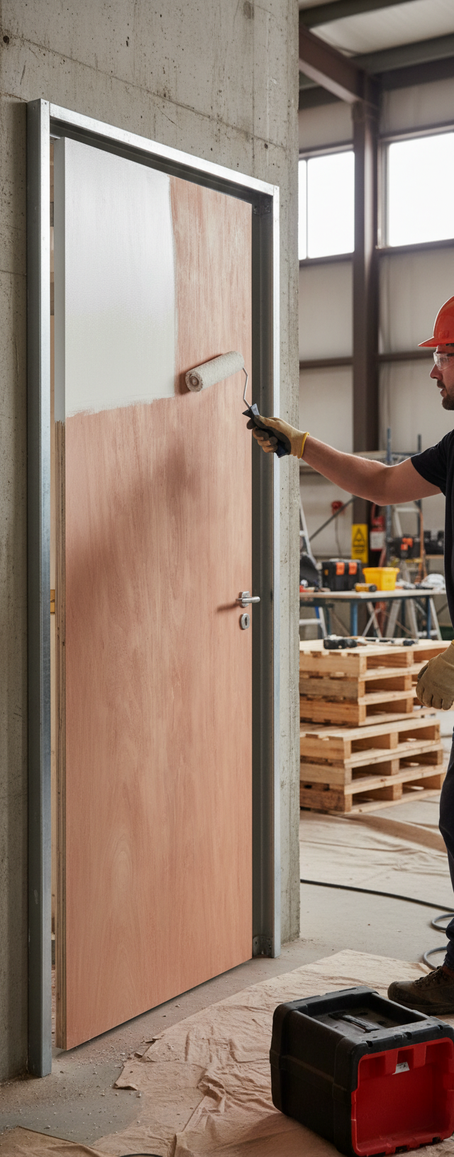 Premium Internal Plywood Paint Grade Fire Door with Solid Core Construction and 30-Minute Fire Rating