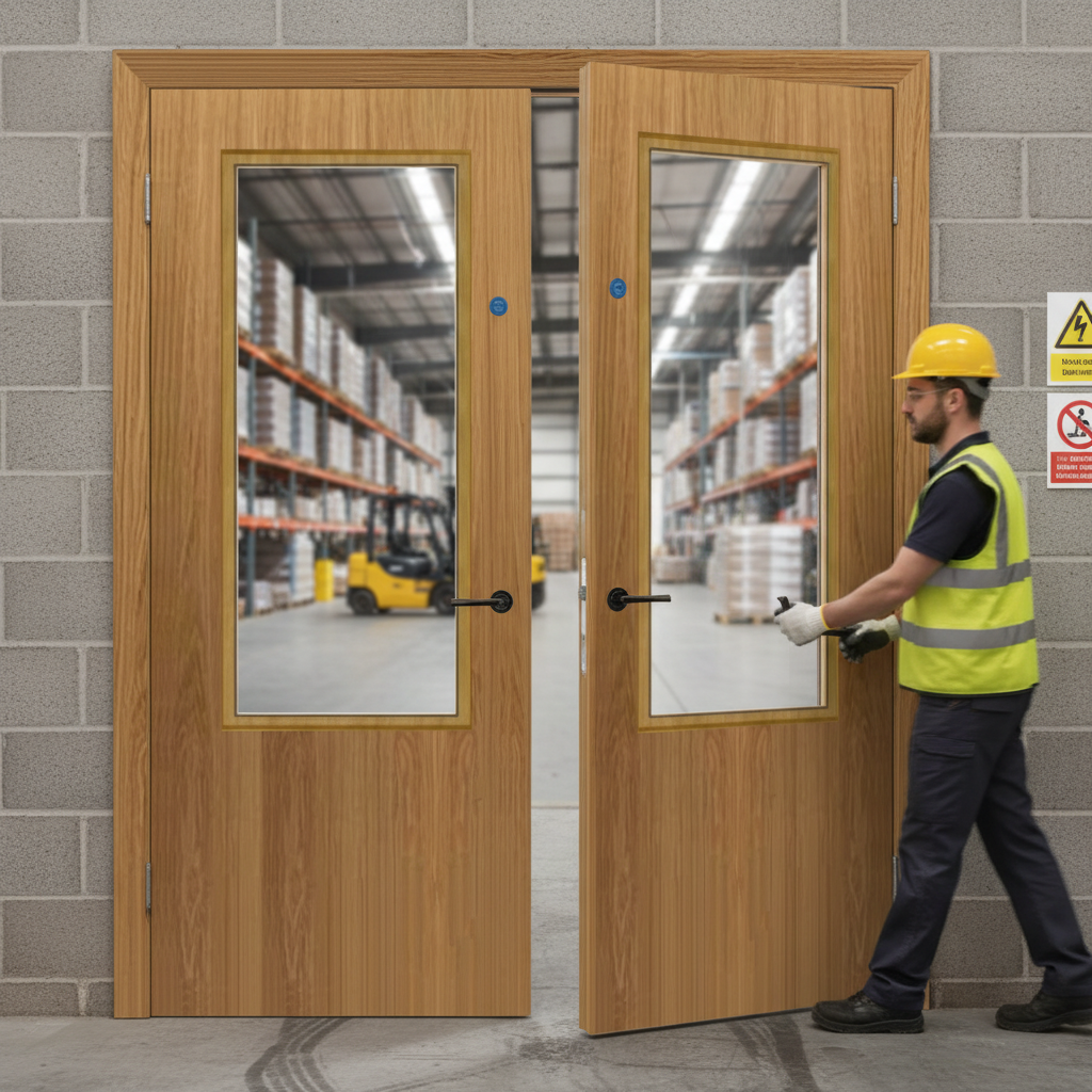 Premium Custom Made Internal FD30 Clear Glazed Fire Door Pair - Bespoke Design and High-Quality Certifications