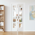 Premium Internal Bi-fold Shaker Door with 8 Clear Glass Panes, Solid Engineered Core, and Double Primed Finish