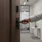 Premium Sashlock Handle Set with Linear Lever on Backplate - Elegant Matt Black Finish for Modern Interiors - Image 2