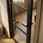 Internal Made-to-Measure Jet Black Fully Finished Studio Door with 3 Light Clear Glass - detail view