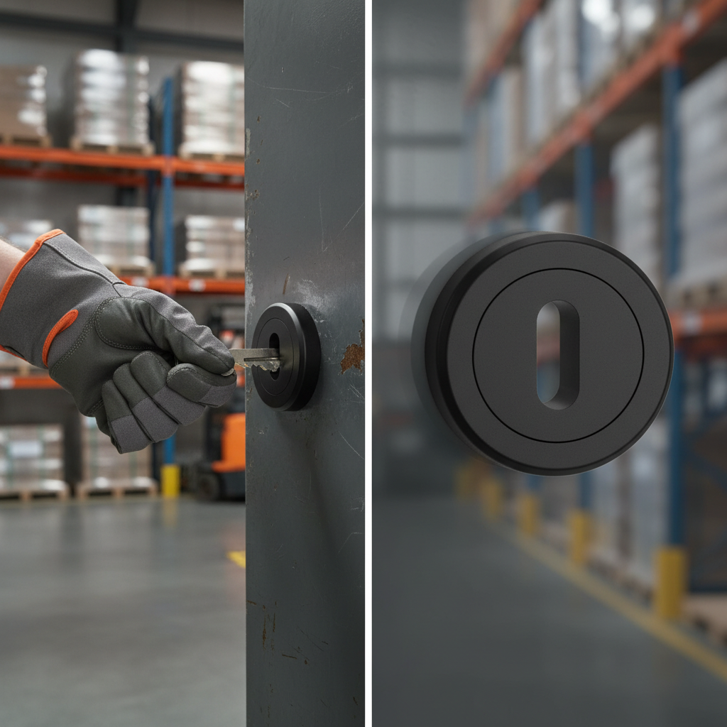 Premium Matt Black Lock Escutcheon with Concealed Fix Screw for Domestic and Commercial Use