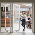 Premium 8ft Slimline White Timber External Bifold Door Set with Double Glazing and Advanced UV Protection