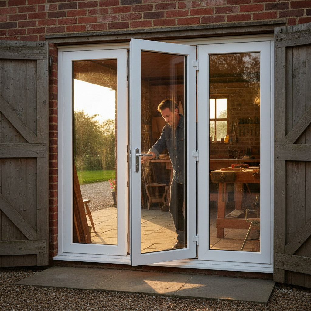 Premium 6ft Slimline External French Door Set with Double-Glazed Units and Engineered Hardwood Construction
