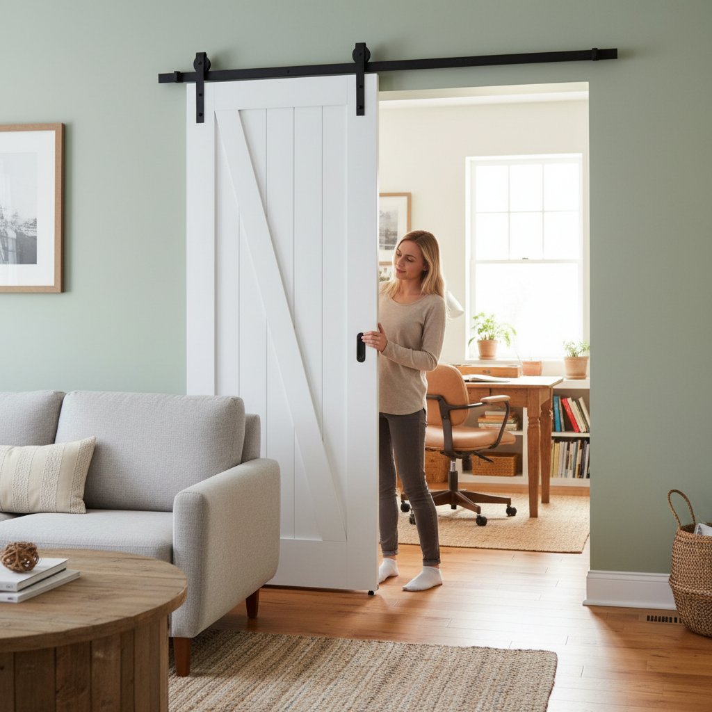 Premium Heavy Duty Face Mounted Sliding Door Set for Wooden Doors Up to 100kg - Available in Matt Black or Stainless Steel