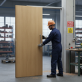 Premium Oak Flush Fire Door with Solid Core and Custom Glazing Options for Enhanced Safety and Style
