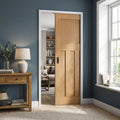 Pocket Door Set Oak Unfinished 1930's 4 Panel Framed Internal 100mm