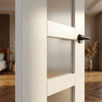 Internal White Shaker Door with 4 Light Obscure Glass and Primed Finish - detail view