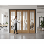 Premium Oak Internal Room Divider with Side Panels and Clear Glazing - High-Quality Professional Grade for Industrial and Commercial Applications
