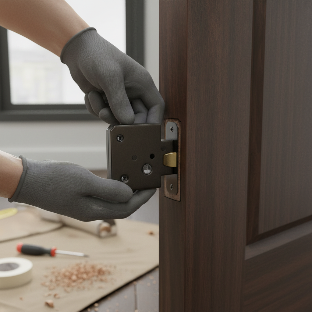 Premium 76mm (3'') Bathroom Lock with High-Performance Black Nickel Finish for Enhanced Security