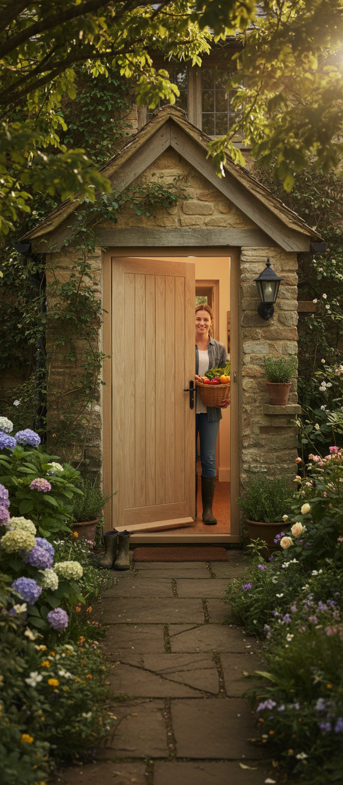 Premium High-Performance External Door with Engineered Oak Veneer and Dowel Construction - Unfinished Ready for Custom Finish