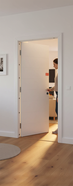 Premium Internal White Primed FD30 5-Panel Fire Door for Contemporary Interiors - High-Quality Professional Grade for Industrial and Commercial App...