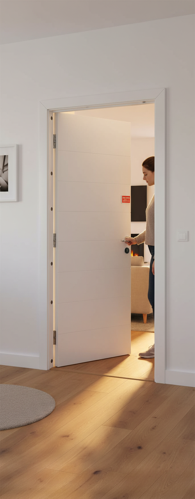Premium Internal White Primed FD30 5-Panel Fire Door for Contemporary Interiors - High-Quality Professional Grade for Industrial and Commercial App...