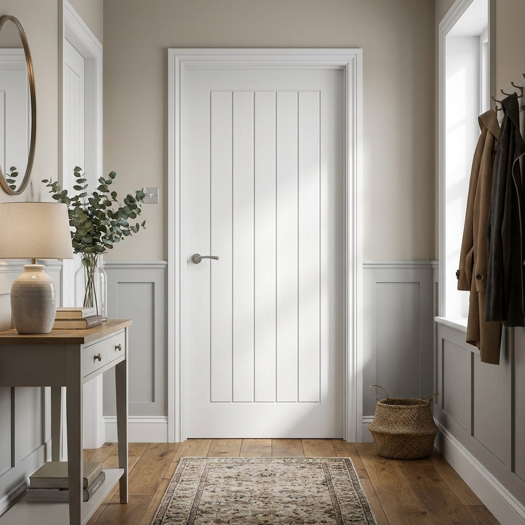 Internal White Textured Moulded Farley Door Primed Finish Standard Core