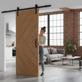 Premium Internal Fully Finished Chevron Barn Door with Eco-Friendly Timber and Rustic Design