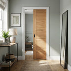Pocket Door Set, Oak, Unfinished, 100mm, Internal, 5 Panel Framed Design