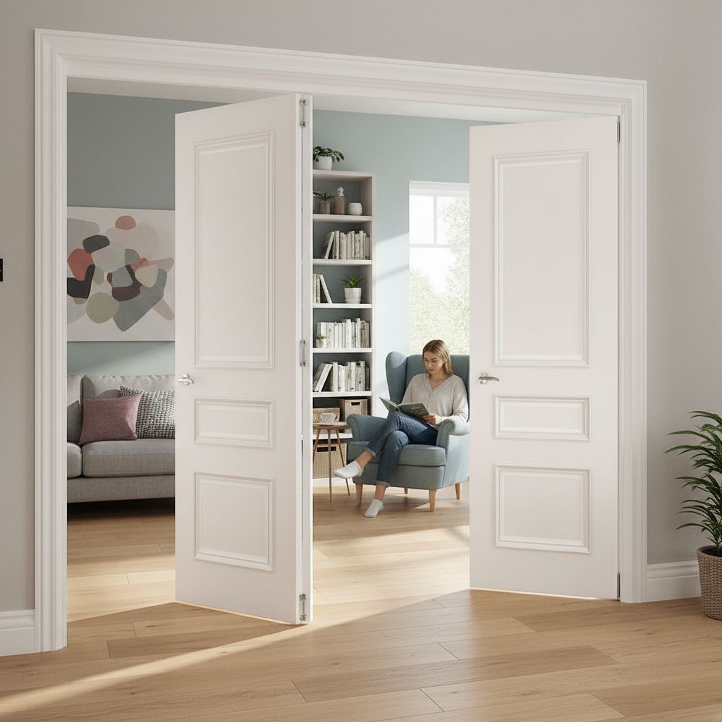 Premium Stylish Room Divider with Bi-Folding Doors and Top Hung System - Versatile Room Separation Solution