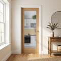 Internal Oak Door with Fully Finished Surface and 1 Light Reeded Glass