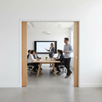 Premium Clear Glazed Oak Telescopic Pocket Door System with Wooden Jamb Kit and 15-Year Guarantee for Flexible Room Layouts