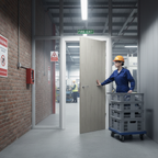 Premium Light Grey Laminate Fire Door with Modern Design and Safety Features - High-Quality Professional Grade for Industrial and Commercial Applic...