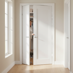 Premium Internal White Primed 1 Panel Shaker Bi-Fold Door - Space-Saving Design with Engineered Core for Strength