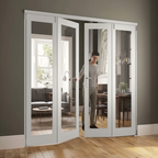 Premium 10 Fold Flat Internal Door Set 2400mm with Toughened Safety Glass and Stainless Steel Hardware