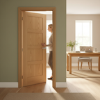 Premium Oak Shaker 4 Panel Prefinished Internal Door with A-Grade Veneer and Engineered Construction for Stability