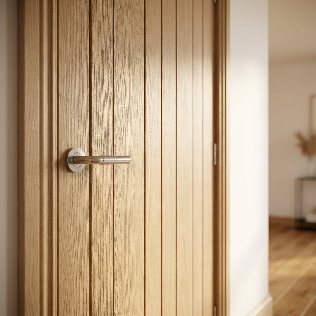 Internal Ivory Fully Finished Farley Door with Hollow Core and Lifetime Guarantee - detail view