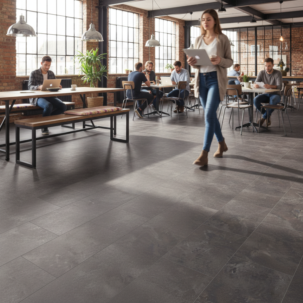 Premium 8mm Laminate Flooring with Natural Stone Effect for Kitchens and Bathrooms