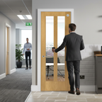 Premium Custom Made Oak Fully Finished FD30 Clear Glazed Fire Door for Bespoke Applications